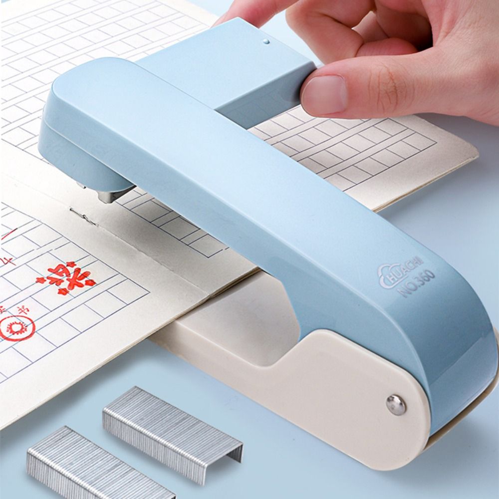 Stapler Heavy Duty - 多機能金属製ホッチキス、24/6、26/6ステープル対応、360度回転、ヘビーデューティー、楽々ロングステープル、学校・オフィス用