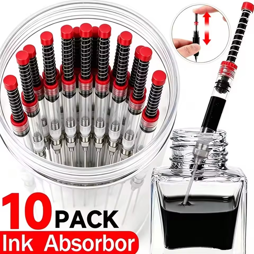 Ink Cartridge - 1-10個入り 万年筆用インク注入器 シリンジ 吸引器 ツール 吸引ピペット